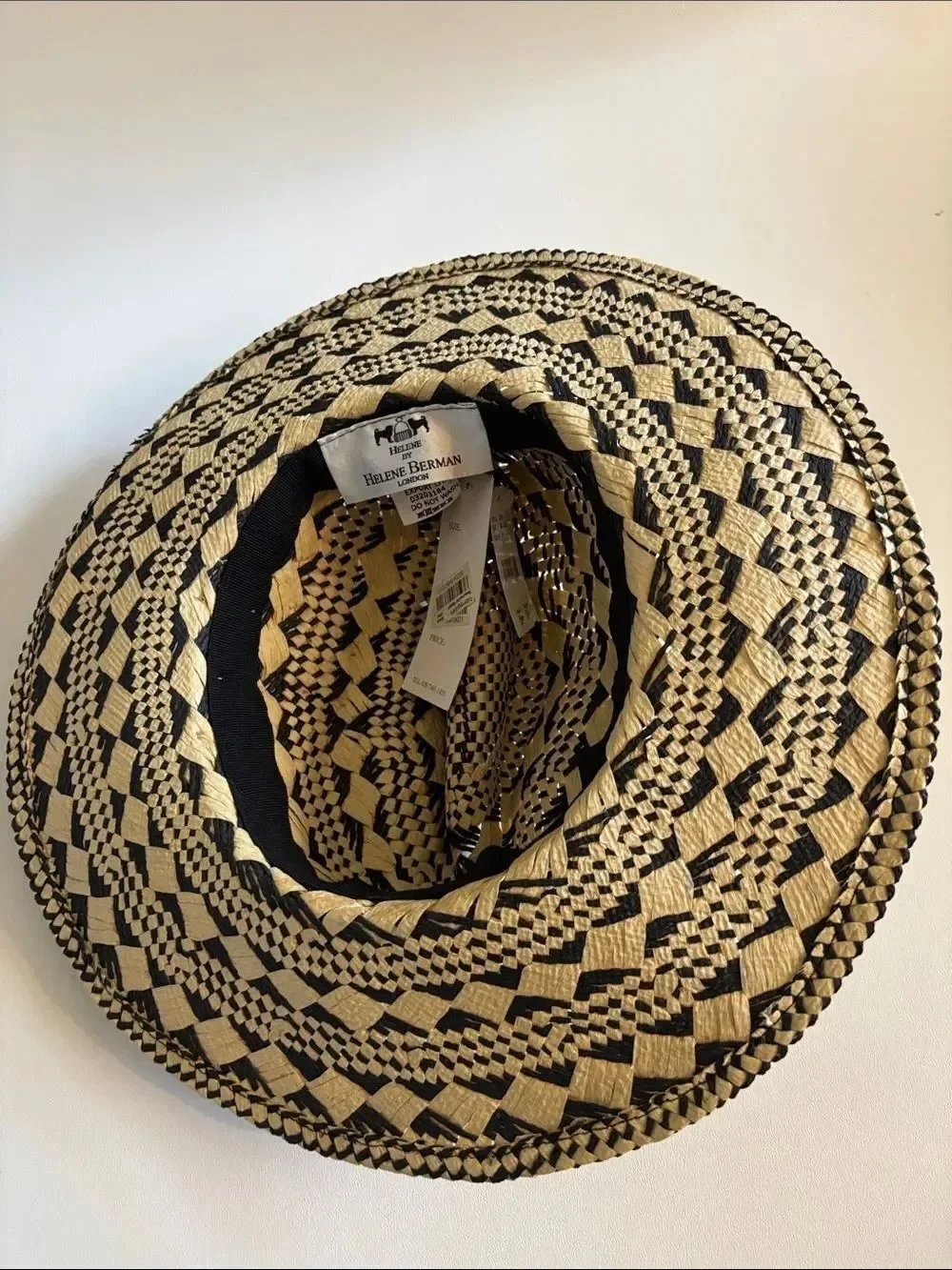 Vintage Helene Berman Resort Pom Pom Straw Hat ~ New With Tags ~ Made in Italy